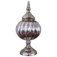 A Large Mercury Glass Urn