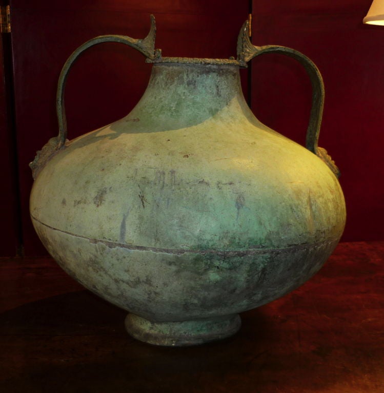 ITALIAN VERDIGRIS BRONZE URN