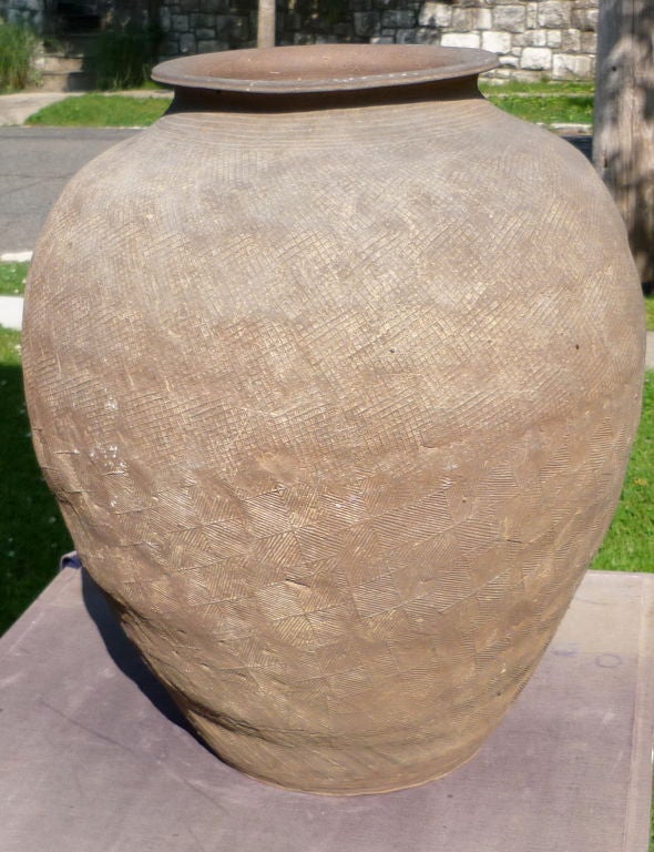 18th Century and Earlier A Large Scale Chinese Pottery Jar