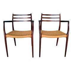 Pair of Niels Moller Rosewood Armchairs