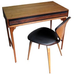 Walnut Desk with Chair by Plycraft