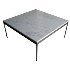 White Marble Coffee Table by Nicos Zographos