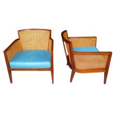 Pair of Caned Chairs Attributed to Harvey Probber