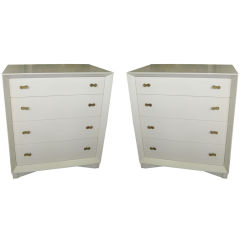 Pair of Mid-Century White Lacquered Dressers