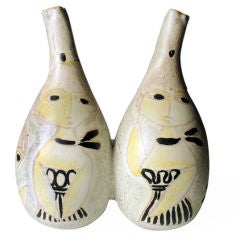 Hand Painted Siamese Bud Vase by Marcello Fantoni for Raymor