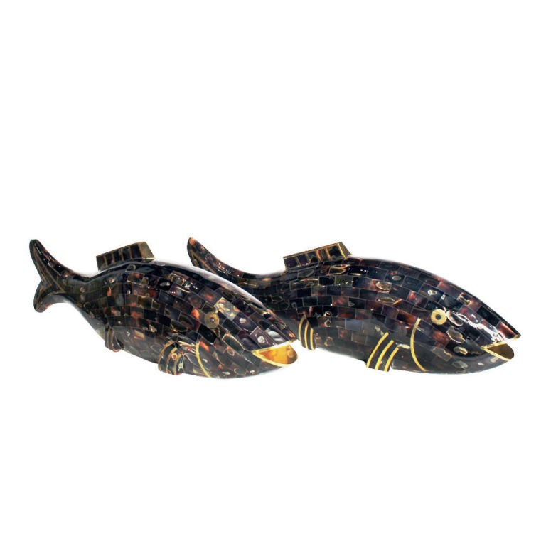 Pair of Rainbow Shell Fish by Maitland-Smith, Ltd.