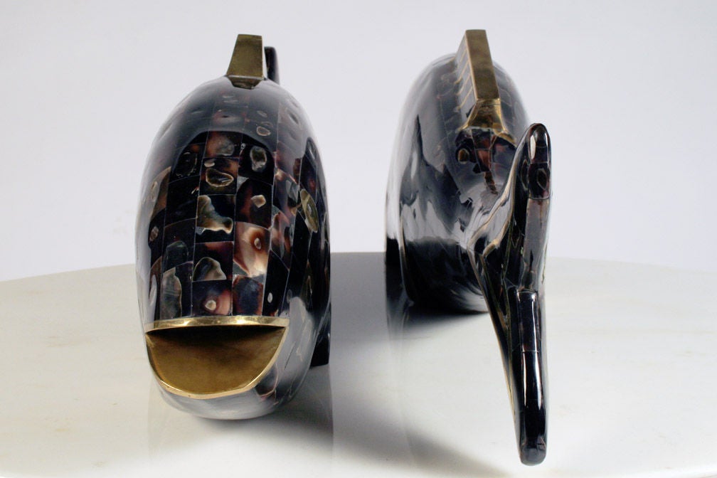 Philippine Pair of Rainbow Shell Fish by Maitland-Smith, Ltd.