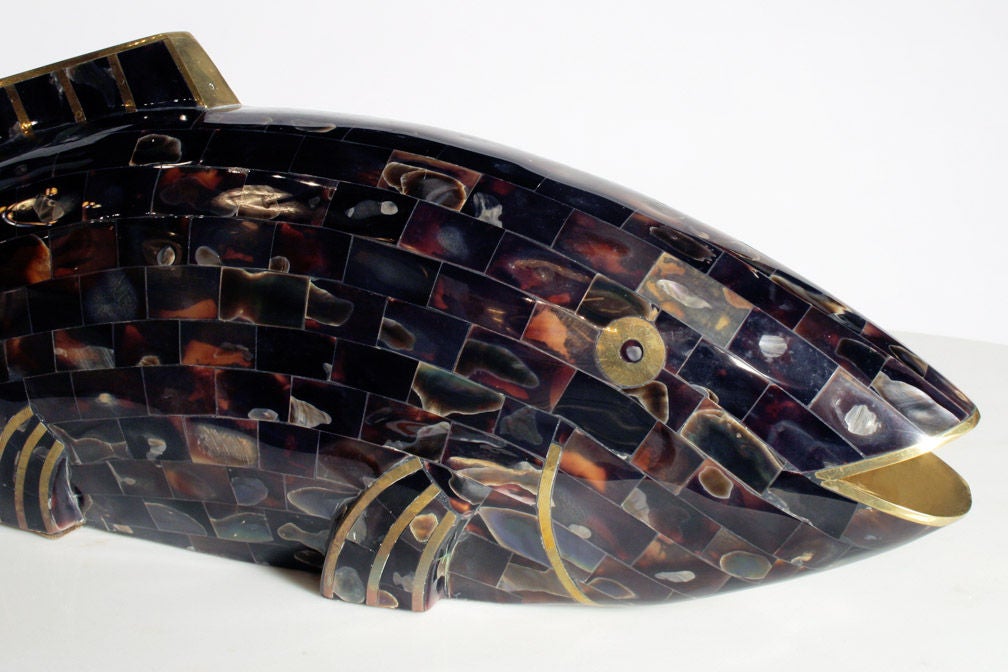 Pair of Rainbow Shell Fish by Maitland-Smith, Ltd. In Excellent Condition In New York, NY