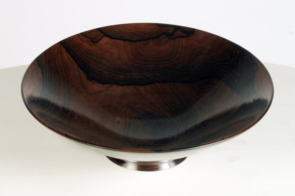 Rosewood Flared Turned Wood Craft Bowl at 1stDibs