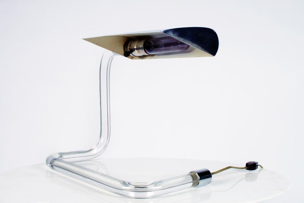 'Crylicord' Lucite Rod Desk Lamp by Peter Hamburger In Excellent Condition In New York, NY