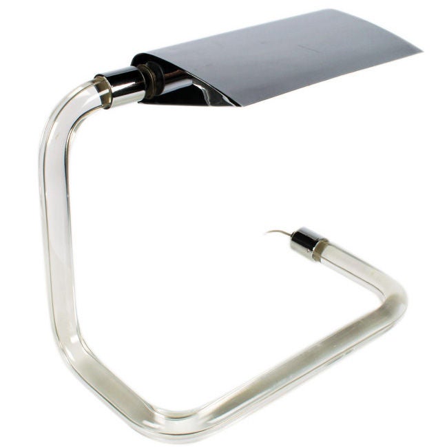 'Crylicord' Lucite Rod Desk Lamp by Peter Hamburger