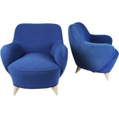 Pair of Barrel Lounge Chairs by Vladimir Kagan