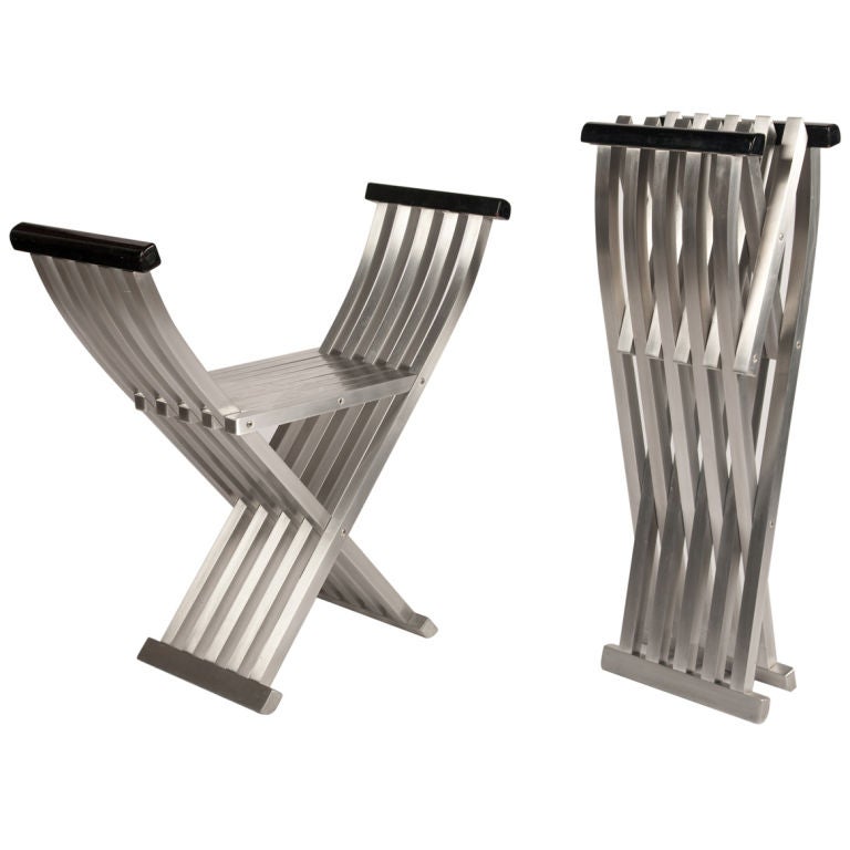 Pair of Classic Aluminum Folding Benches by John Vesey