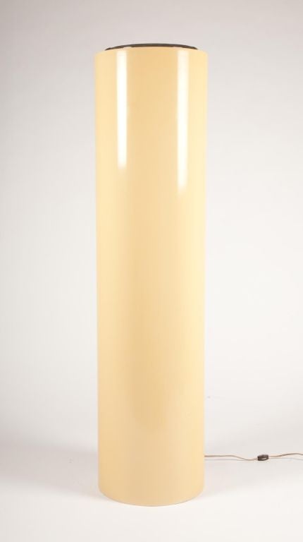 Space Age American Pair of Tall Cylindrical Pedestal Display Lights For Sale