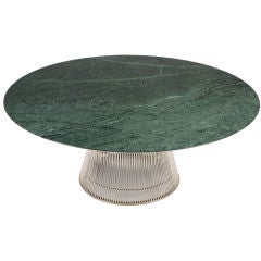 Verde Alpi Marble Topped Cocktail Table by Warren Platner