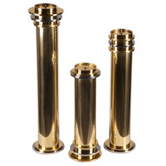 Set of Three Tall Graduated Chic Candlesticks