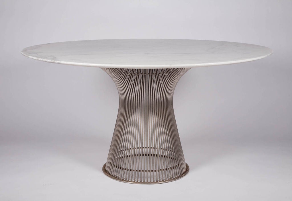 Carrera Marble Topped Dining Table by Warren Platner In Excellent Condition In New York, NY