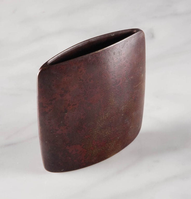 Japanese Bronze Pillow Vase