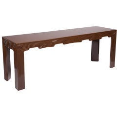 Chocolate Brown Lacquered Drapery Console after Frances Elkins 4