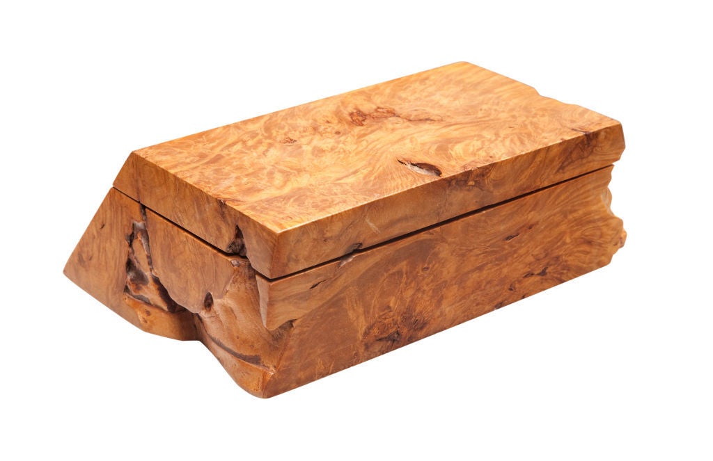 20th Century American Craft Studio Burl Wood Jewelry Box by Michael Elkan