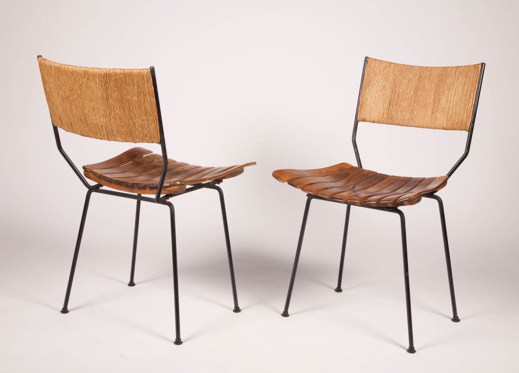 Mid-20th Century Wood Slat Dining Table and Chairs by Arthur Umanoff for Raymor