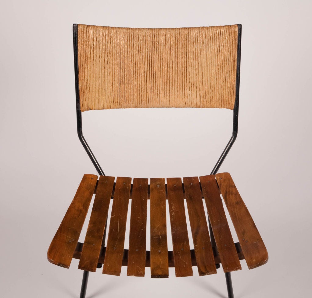 Wood Slat Dining Table and Chairs by Arthur Umanoff for Raymor 2
