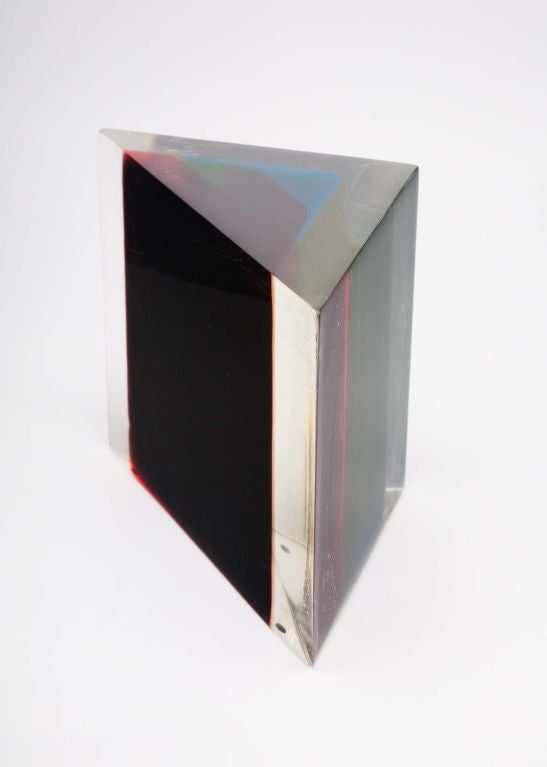 Modern American Acrylic Rainbow Triangular Sculpture by Dennis Byng For Sale