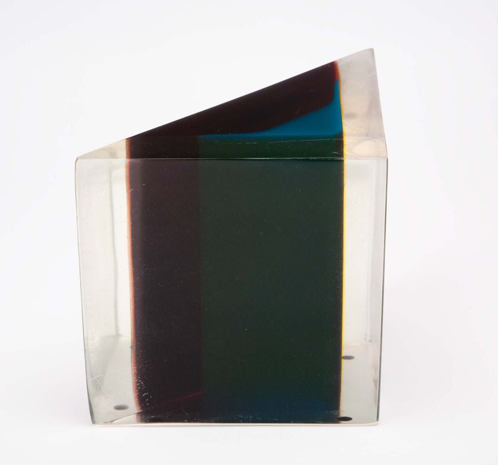 Late 20th Century American Acrylic Rainbow Triangular Sculpture by Dennis Byng For Sale