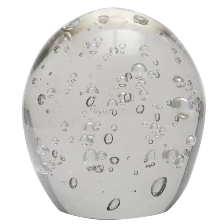 Bubbled Glass Egg Object by Kaiser Krystal For Sale