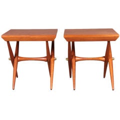 Pair of Staved Teak Occasional Tables by Jens Quistgaard 9