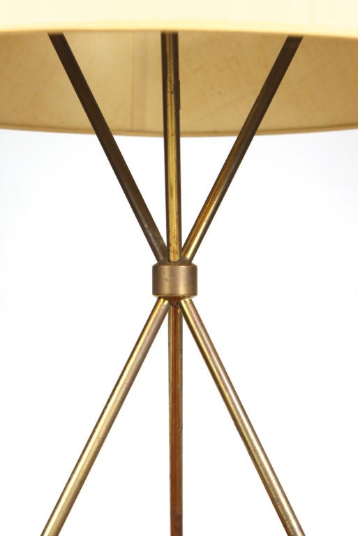 Pair of Brass Tripod Table Lamps by T.H. RobsjohnGibbings For Sale at