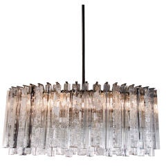 Oval Molded Confetti Glass Chandelier by Camer