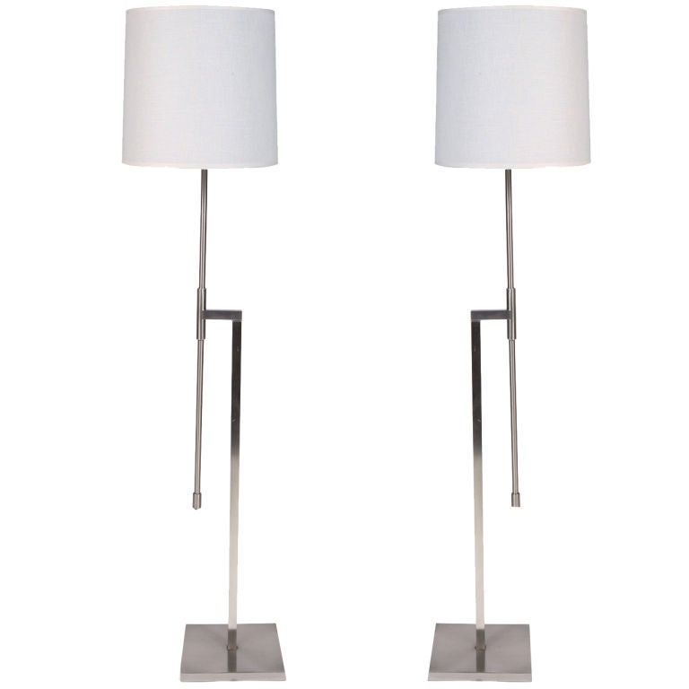 Modernist Adjustable Floor Lamps by Harold Weiss and Richard Barr for Laurel