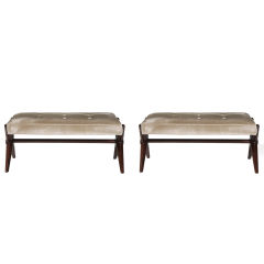 Pair of Trestle Base Benches by T.H. Robsjohn-Gibbings