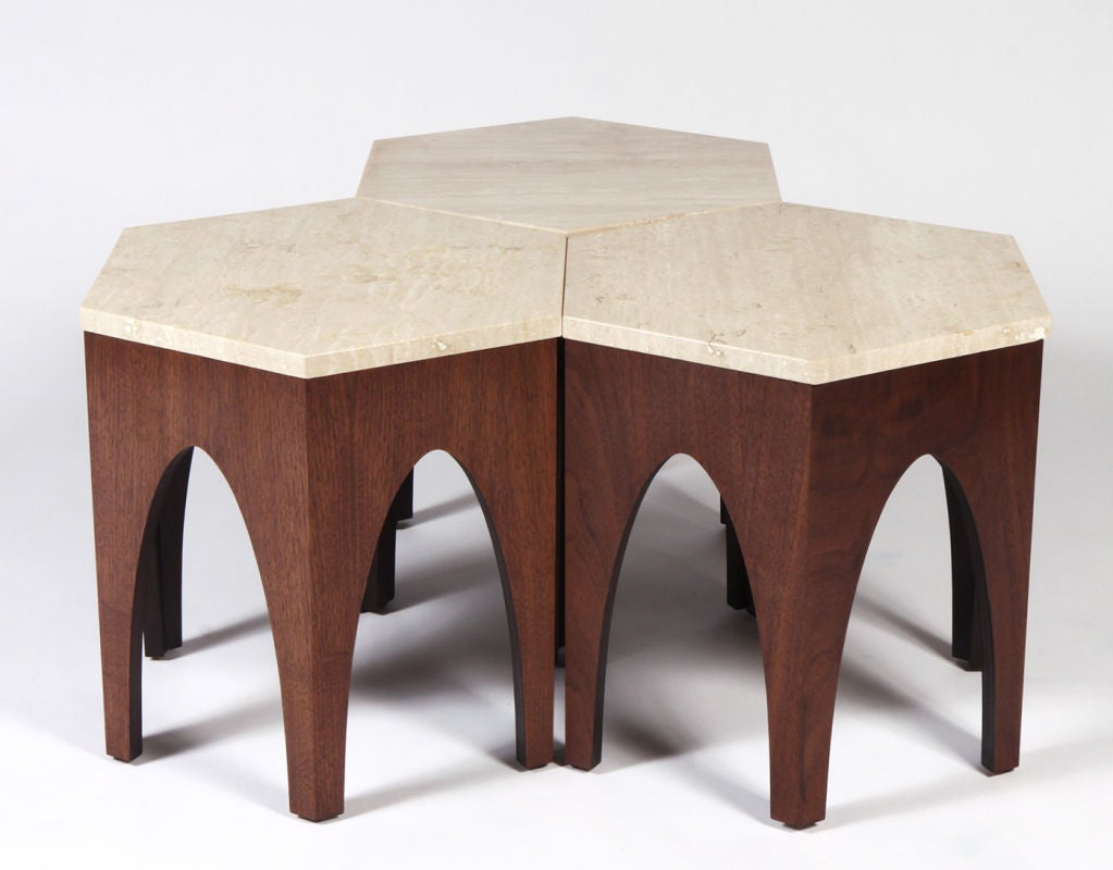 Set of Six Hexagonal Occasional Tables by Harvey Probber