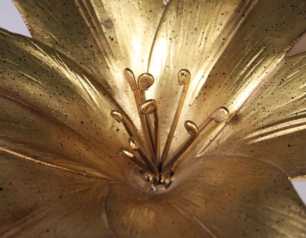 Glass Gilt Lily Occasional Table by Drexel