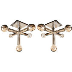 Pair of Vintage Lightolier Chrome Wall / Celing Lights Pair of Vintage Lightolier Chrome Wall / Celing Lights