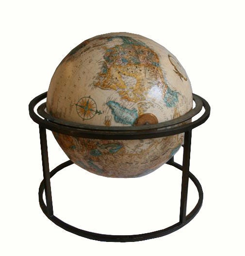 20th Century Brass Table-Top Terrestrial Globe