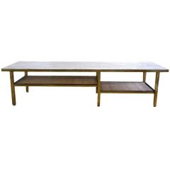 1960's Brass and Marble Coffee / Console Table
