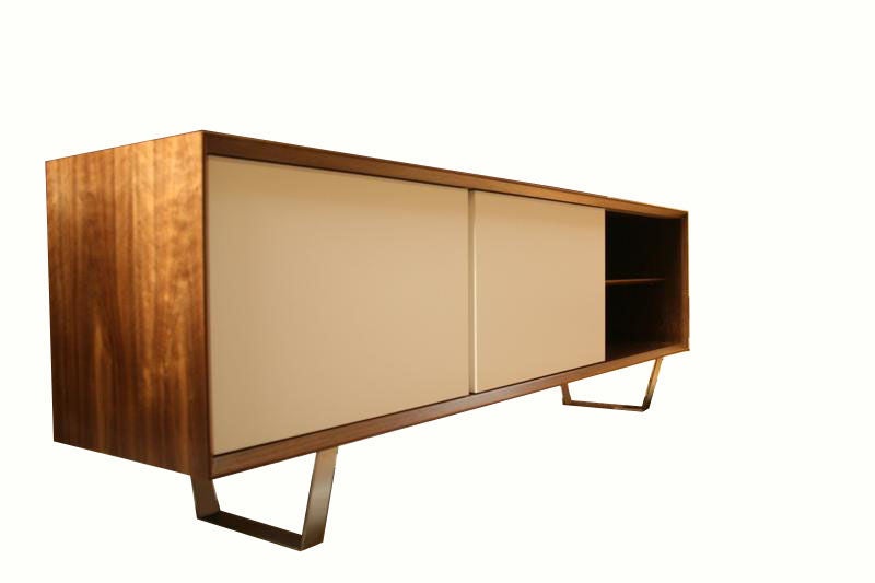 Lacquer Yoon Sliding Door Console For Sale
