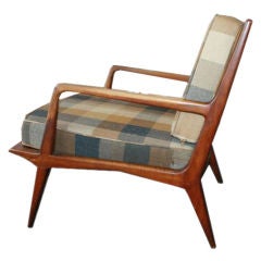 Carlo Di Carli for Singer and Sons Solid Walnut Club Chair