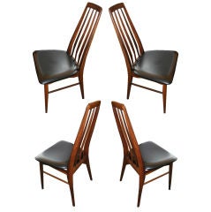 Set of 4 Solid Rosewood Danish Modern Dining Chairs