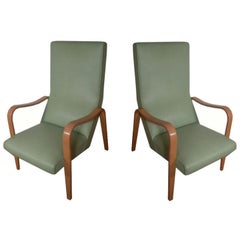 Pair of Thonet Maple Highback Armchairs