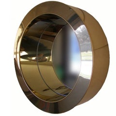 Vintage Curtis Jere Porthole Brass Mirror