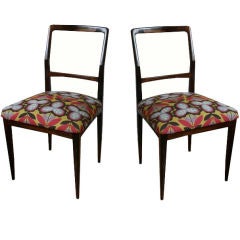 Pair of Jean Gillion Brazilian Rosewood Dining Chairs