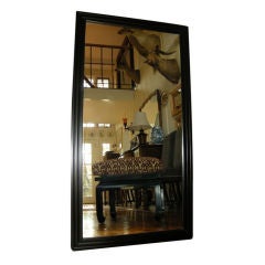 Antique Late 19th c English Ebonized Wood Framed Mirror.