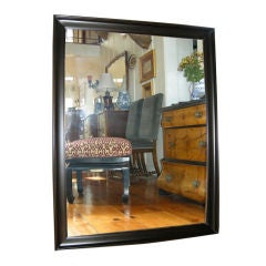 Antique Large, Classic  Form  English Hand Carved Ebonized Mirror