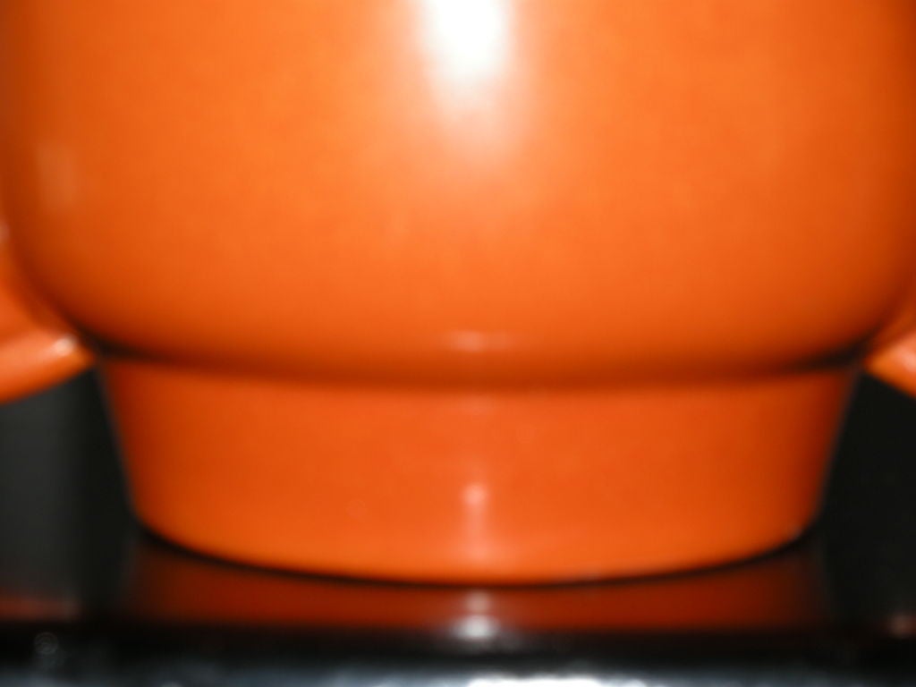American Pair of Stangl Art Pottery Orange Glaze Vases/Planters