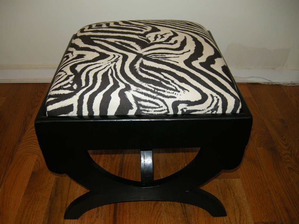 Late 19th c  Zebra Print Stool (Empire)