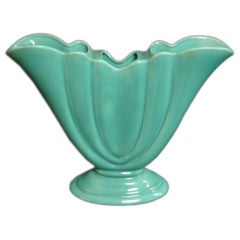 Grand vase bleu turquoise en poterie Haeger